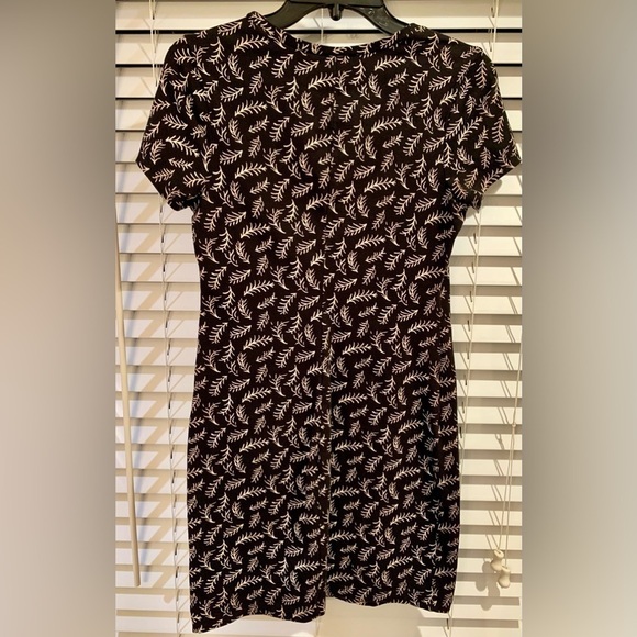 Old Navy Black Leaf Print Cotton/Spandex Blend Dress Size SP - Picture 2 of 4